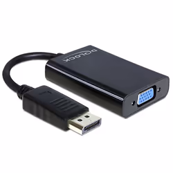 DeLOCK 65439, VGA (D-Sub), DisplayPort, Mâle, Femelle, Noir