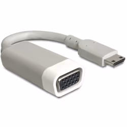DeLOCK 65471, 0,015 m, mini HDMI, VGA, Mâle, Femelle, Blanc