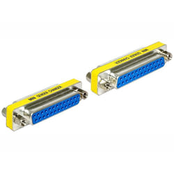 DeLOCK 65483 changeur de genre de câble Sub-D 25 Bleu, Argent, Jaune