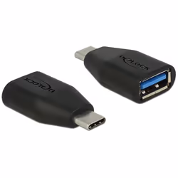 DeLOCK 65519, USB 3.1 Gen 2 Type-C, USB 3.1 Gen 2 Type-A, Noir