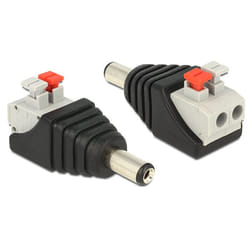 DeLOCK 65523 changeur de genre de câble DC 5.5 x 2.1 mm Noir, Argent
