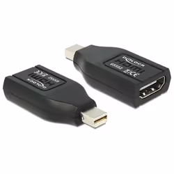 DeLOCK 65552, mini Displayport, HDMI, Noir