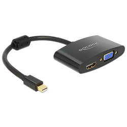 DeLOCK 65553 câble vidéo et adaptateur 0,18 m Mini DisplayPort HDMI + VGA (D-Sub) Noir