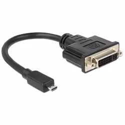 DeLOCK 65563, 0,2 m, DVI-D, Micro-HDMI, Femelle, Mâle, Noir