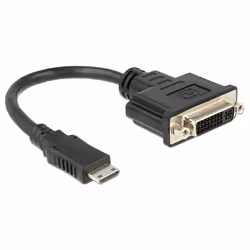 DeLOCK 65564, 0,2 m, HDMI Type C (Mini), DVI-D, Mâle, Femelle, Noir