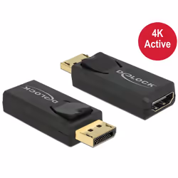 DeLOCK 65573, Displayport 1.2, HDMI, Noir