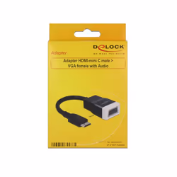 DeLOCK 65588 câble vidéo et adaptateur HDMI Type C (Mini) VGA (D-Sub) + 3,5 mm Noir