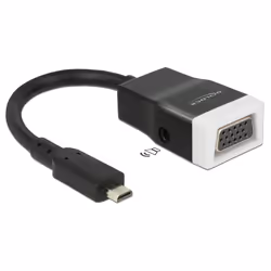 DeLOCK 65589, HDMI Type D (Micro), VGA (D-Sub) + 3,5 mm, Mâle, Femelle, 1920 x 1200 pixels, Noir