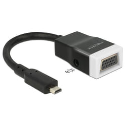 DeLOCK 65589 câble vidéo et adaptateur HDMI Type D (Micro) VGA (D-Sub) + 3,5 mm Noir
