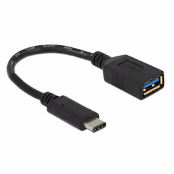 DeLOCK 0.15m USB 3.1 câble USB 0,15 m USB 3.2 Gen 2 (3.1 Gen 2) USB C USB A Noir