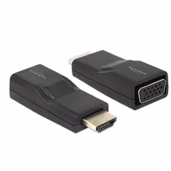 DeLOCK HDMI/VGA, HDMI, VGA, Noir