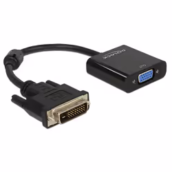DeLOCK 0.16m DVI-D/VGA, 0,245 m, DVI-D, VGA (D-Sub), Mâle, Femelle, 1920 x 1200 pixels