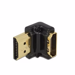 DeLOCK HDMI-A/HDMI-A male, F/M, 90°, HDMI, HDMI, Noir