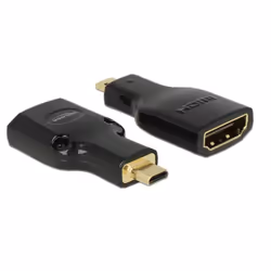 DeLOCK HDMI Micro-D/HDMI-A, M/F, 4K, Micro-HDMI, HDMI, Noir