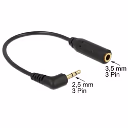 DeLOCK 0.175m 2.5mm/3.5mm câble audio 0,175 m 2,5 mm 3,5mm Noir