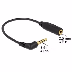 DeLOCK 0.175m 3.5mm/2.5mm câble audio 0,175 m 3,5mm 2,5 mm Noir