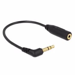 DeLOCK 0.17m 2.5mm/3.5mm, 3,5mm, Mâle, 2,5 mm, Femelle, 0,17 m, Noir