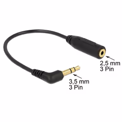DeLOCK 0.17m 2.5mm/3.5mm câble audio 0,17 m 3,5mm 2,5 mm Noir