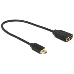 DeLOCK 0.2m, HDMI-A/HDMI Micro-D câble HDMI 0,2 m HDMI Type D (Micro) HDMI Type A (Standard) Noir