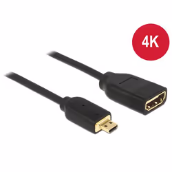DeLOCK 0.2m, HDMI-A/HDMI Micro-D câble HDMI 0,2 m HDMI Type D (Micro) HDMI Type A (Standard) Noir