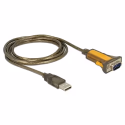 DeLOCK 65840, Noir, Jaune, 1,5 m, USB Type-A, DB-9, Mâle, Mâle