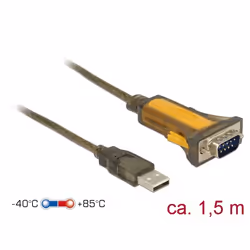 DeLOCK 65840 câble Série Noir, Jaune 1,5 m USB Type-A DB-9