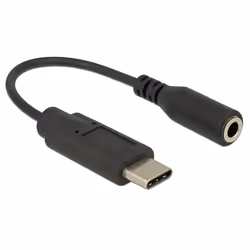 DeLOCK 65842, Noir, USB C, 3,5mm, 0,14 m, Mâle, Femelle