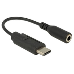 DeLOCK 65842 câble de téléphone portable Noir 0,14 m USB C 3,5mm