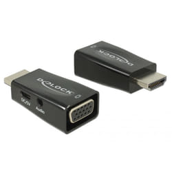 DeLOCK 65901 changeur de genre de câble HDMI A VGA & 3.5 mm Audio Noir