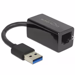 DeLOCK 65903, USB Type-A, RJ-45, RJ-45, Noir, 0,135 m, Activité, Énergie