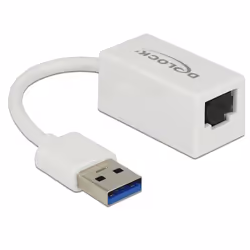 DeLOCK 65905, USB Type-A, RJ-45, Blanc, 0,135 m, Activité, Énergie, Realtek RTL8153