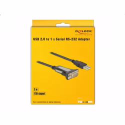 DeLOCK 65962 câble Série Noir 3 m USB Type-A DB-9