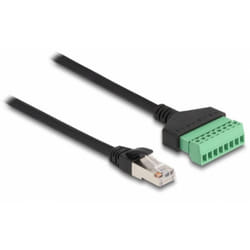 DeLOCK Adaptateur RJ45 de câble Cat.6 mâle à bloc terminal, 30 cm, 2 parties
