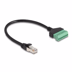 DeLOCK Adaptateur RJ45 de câble Cat.6 mâle à bloc terminal, 30 cm, 2 parties