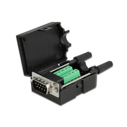 DeLOCK 66232 connecteur de fils Sub-D 9, bornier 10 broches Noir
