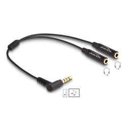 DeLOCK 66242 câble audio 0,25 m 3,5mm 2 x 3.5mm Noir