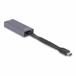 DeLOCK 66248, RJ-45, USB C, 0,09 m, Gris