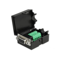 DeLOCK 66265 connecteur de fils Sub-D 9, bornier 10 broches Noir
