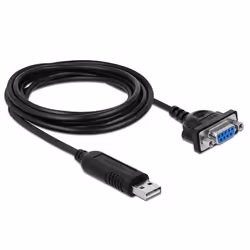 DeLOCK 66281, Noir, 1,8 m, RS-232, USB Type-A, Femelle, Mâle