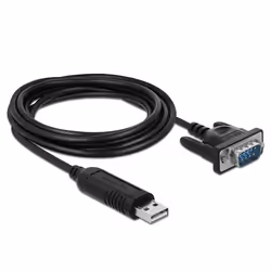 DeLOCK 66283, Noir, 1,8 m, RS-485, USB Type-A, Mâle, Mâle