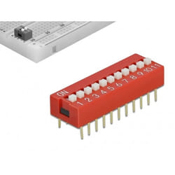 DeLOCK 66362 accessoire pour carte de circuit imprimé (PCB) Commutateur DIP Rouge 2 pièce(s)