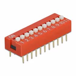 DeLOCK 66362 accessoire pour carte de circuit imprimé (PCB) Commutateur DIP Rouge 2 pièce(s)
