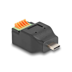 DeLOCK 66456 changeur de genre de câble USB-C 5 pin terminal block Noir, Vert