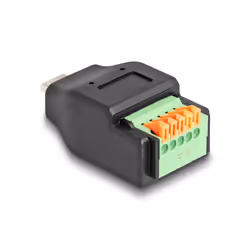 DeLOCK 66456 changeur de genre de câble USB-C 5 pin terminal block Noir, Vert