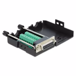 DeLOCK 66567, serial Sub-D15, 16 pin terminal block, Noir