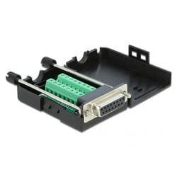 DeLOCK 66567 changeur de genre de câble serial Sub-D15 16 pin terminal block Noir