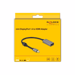 DeLOCK 66570 câble vidéo et adaptateur 0,2 m Mini DisplayPort HDMI Type A (Standard) Noir, Gris - Vue supplémentaire 2