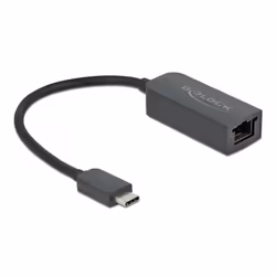 DeLOCK 66645, USB Type-C, LAN RJ45, 0,16 m, Noir