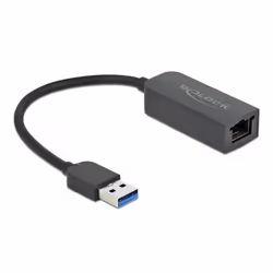 DeLOCK 66646, USB 3.2 Gen 1, RJ45, 0,16 m, Noir