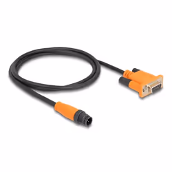 DeLOCK 66745 câble Série Noir, Orange 1 m M12 plug 5 pin D-Sub 9 pin